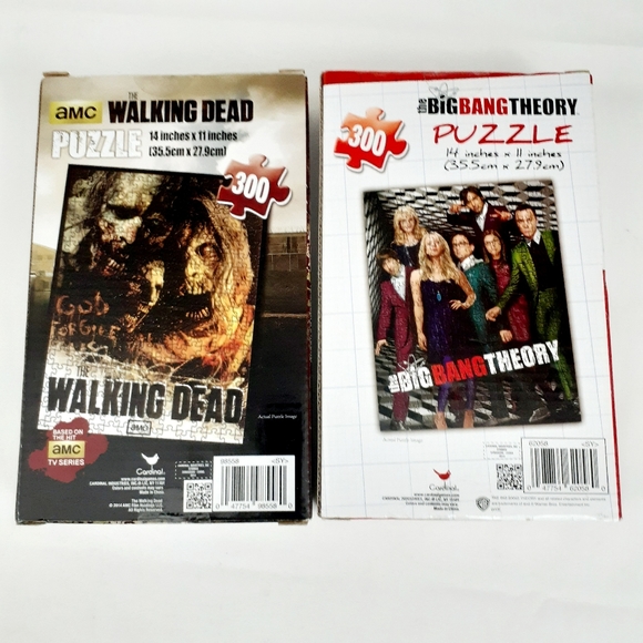 Set of 2 Puzzles "Walking Dead & The Big Bang Theory 300 Pieces Each 14" × 11" - Picture 4 of 8